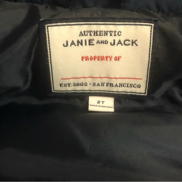 Janie and Jack Navy Red Accents Puffy Vest 2T Unisex Toddler - Picture 3 of 4